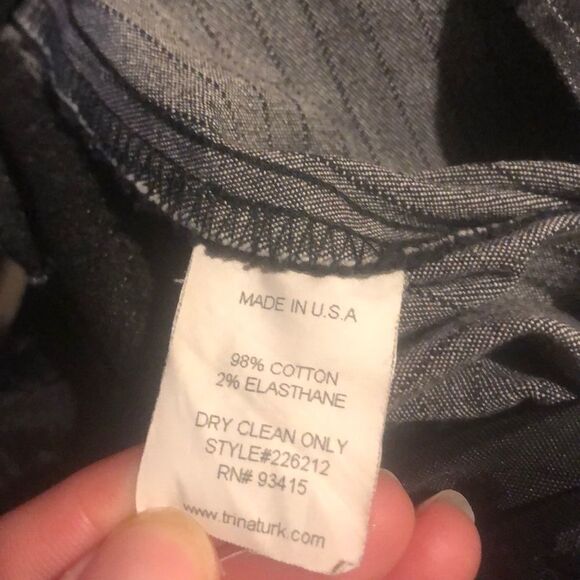 Trina Turk gray slacks with white stripes - Picture 7 of 7